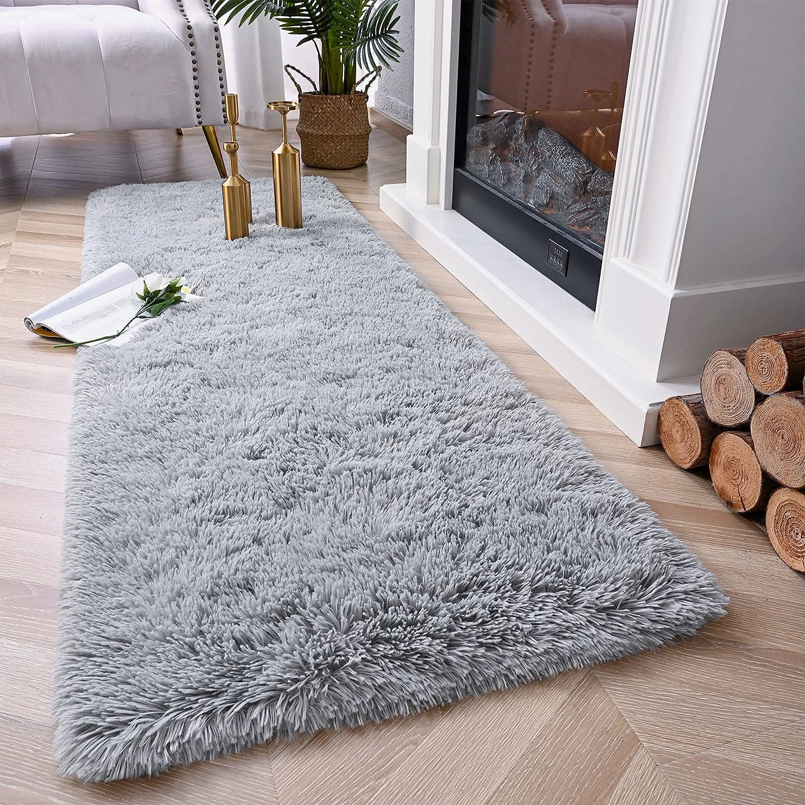 VIKAMA Soft Running Rug, Plush And Fluffy Bedroom And Living Room Carpet, Nursery And Children's Room Floor Mat For Home Decor