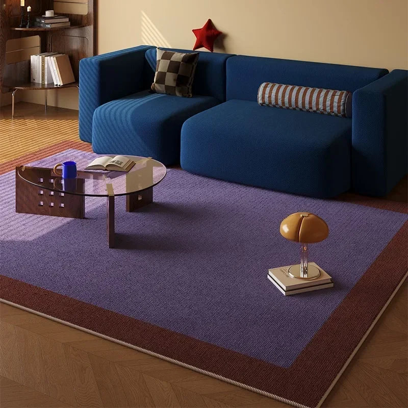 Tapete Aura Bicolor Retangular - Roxo com borda azul