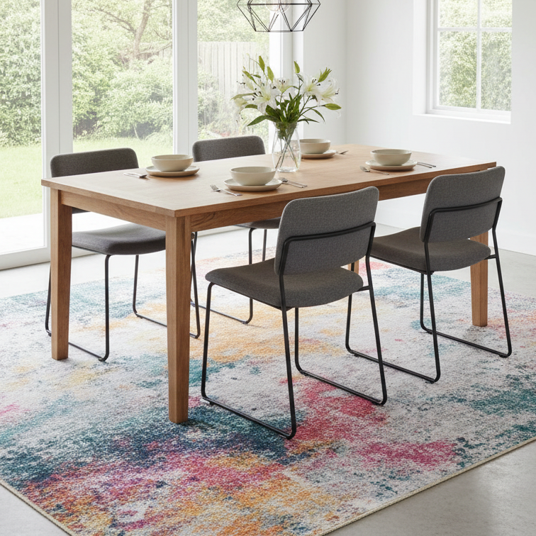 Tapete Abstrato Multicolorido Argo – Antiderrapante e Lavável