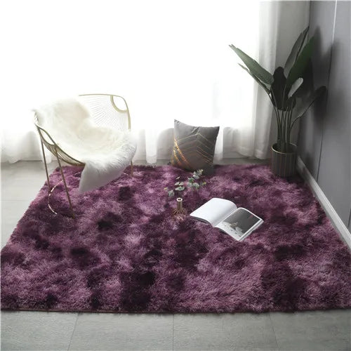 Red Ultra Soft Fluffy Rugs Furry Throw Area Rugs Plush Shag Rug Non-Slip Shaggy Modern Decorative Carpet Living Room Carpet Mat