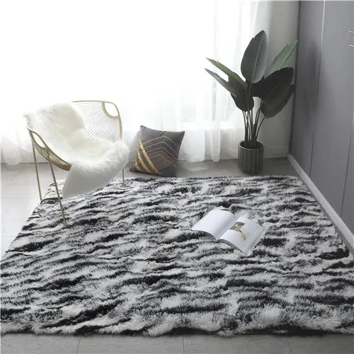 Red Ultra Soft Fluffy Rugs Furry Throw Area Rugs Plush Shag Rug Non-Slip Shaggy Modern Decorative Carpet Living Room Carpet Mat