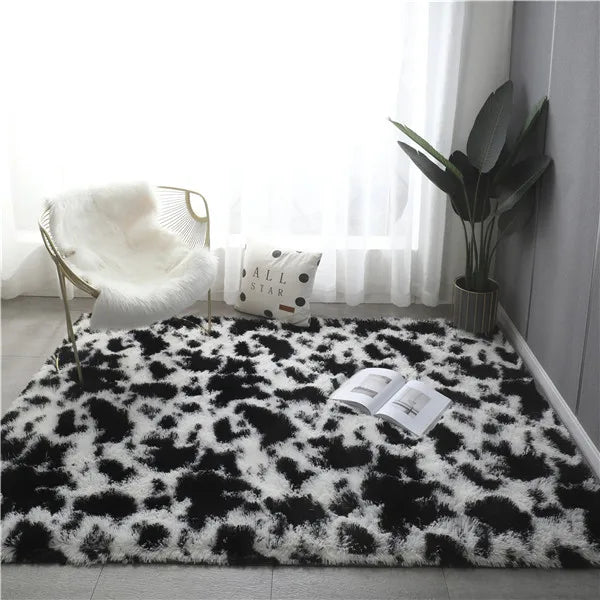 Red Ultra Soft Fluffy Rugs Furry Throw Area Rugs Plush Shag Rug Non-Slip Shaggy Modern Decorative Carpet Living Room Carpet Mat