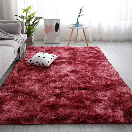 Red Ultra Soft Fluffy Rugs Furry Throw Area Rugs Plush Shag Rug Non-Slip Shaggy Modern Decorative Carpet Living Room Carpet Mat
