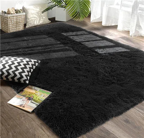 Red Ultra Soft Fluffy Rugs Furry Throw Area Rugs Plush Shag Rug Non-Slip Shaggy Modern Decorative Carpet Living Room Carpet Mat