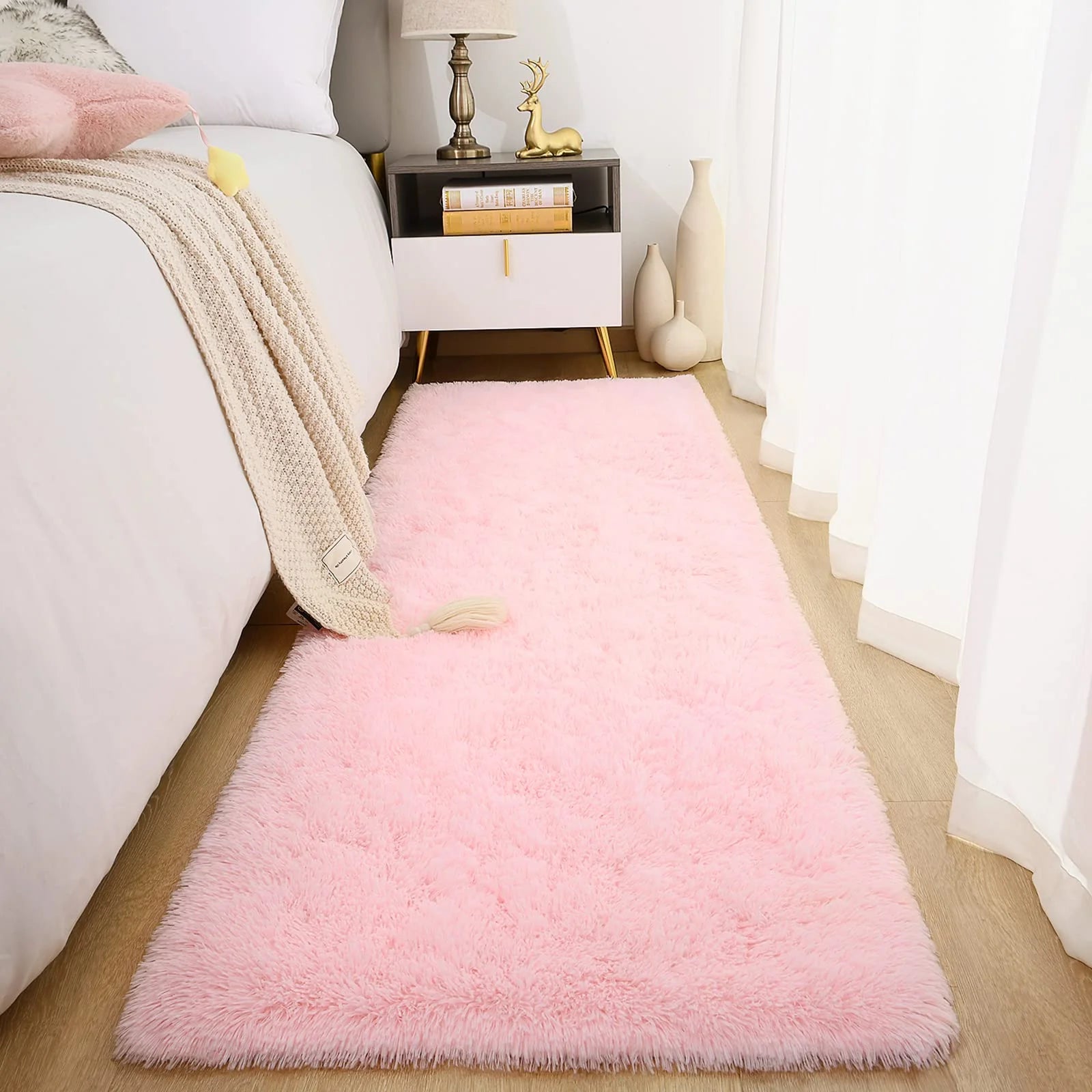 VIKAMA Soft Running Rug, Plush And Fluffy Bedroom And Living Room Carpet, Nursery And Children's Room Floor Mat For Home Decor