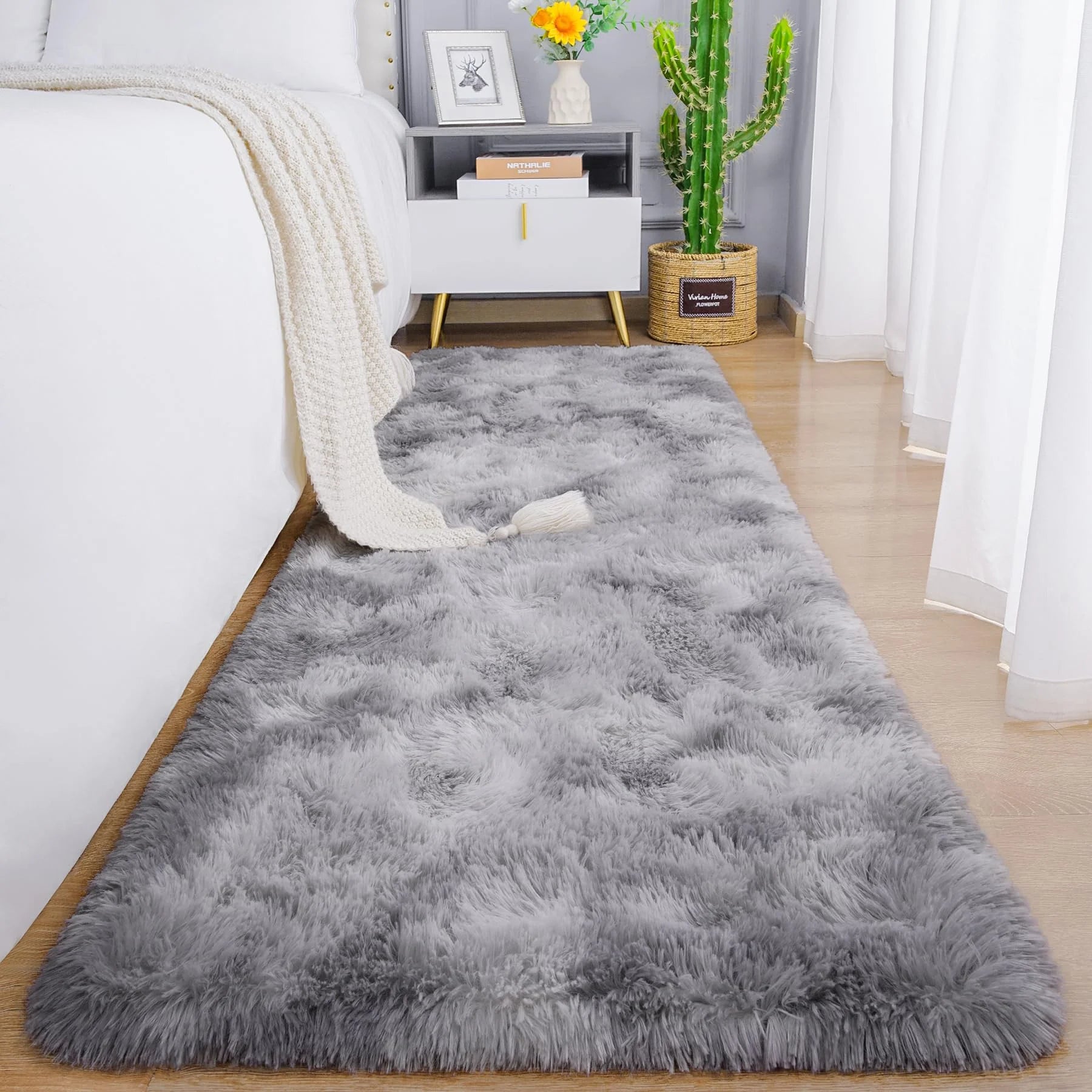 VIKAMA Soft Running Rug, Plush And Fluffy Bedroom And Living Room Carpet, Nursery And Children's Room Floor Mat For Home Decor