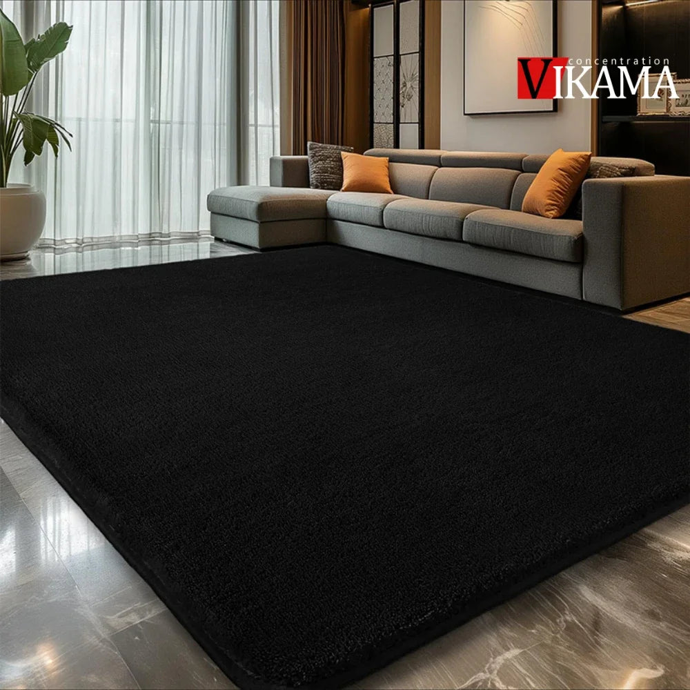 VIKAMA Minimalist Solid Color Shaggy Rug Fluffy and Soft Living Room Sofa Coffee Table Rug Nursery Floor Mat Home Decor