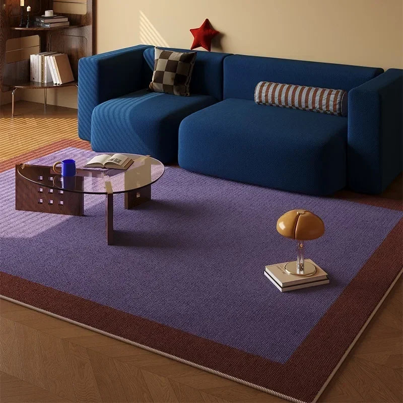 Tapete Aura Bicolor Retangular - Roxo com borda azul