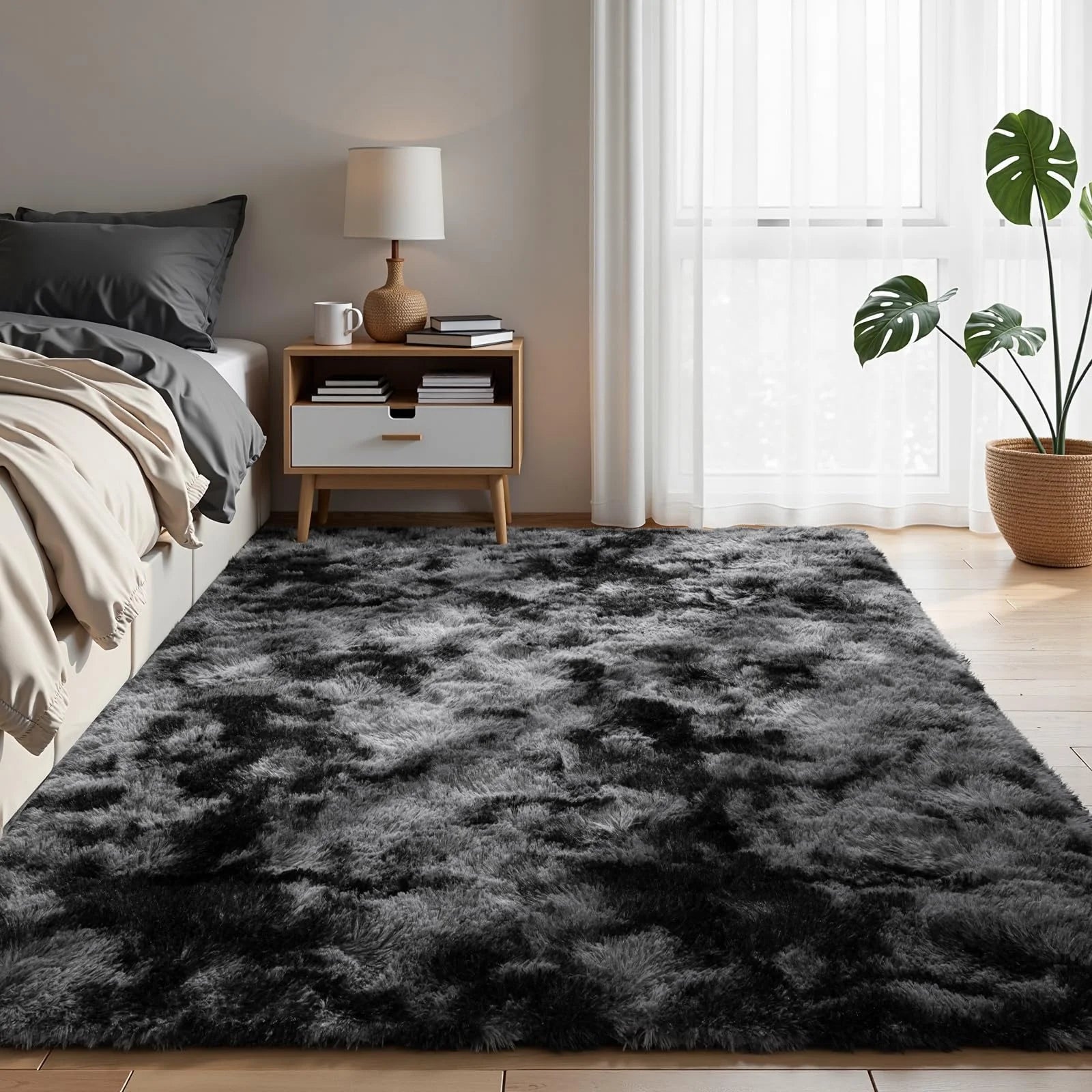 VIKAMA Minimalist Style Living Room Carpet, Fluffy And Slip-Resistant Children's Room Mat, Bathroom Carpet, Home Decoration