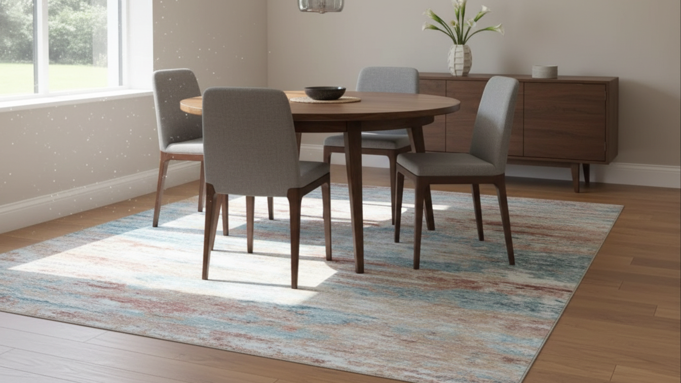 Tapete Abstrato Multicolorido Vértice – Antiderrapante e Lavável