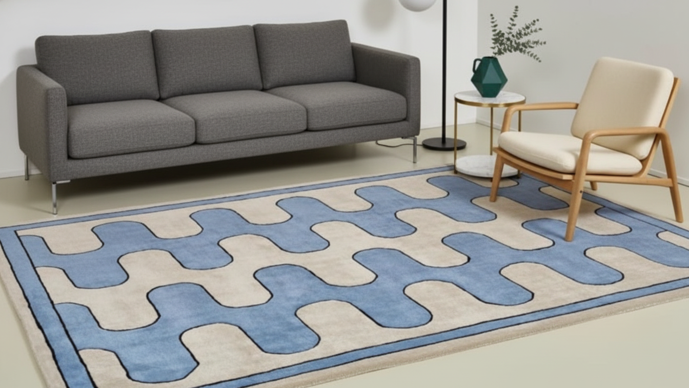 Tapete Moderno Motion Blue