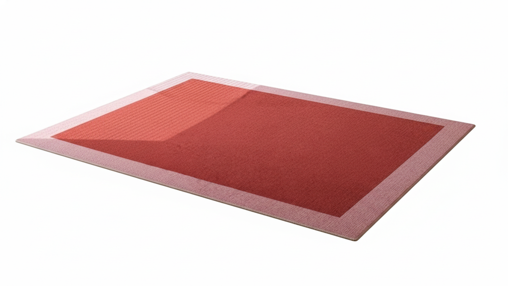 Tapete Aura Bicolor Retangular - Vermelho com Borda Rosa