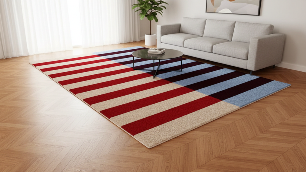 Tapete Colorido Retrô para Sala Savana – Macio e Antiderrapante