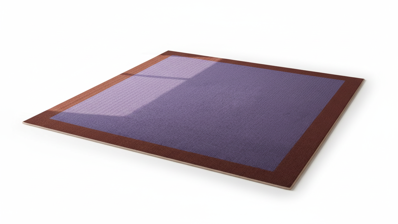 Tapete Aura Bicolor Retangular - Roxo com borda azul